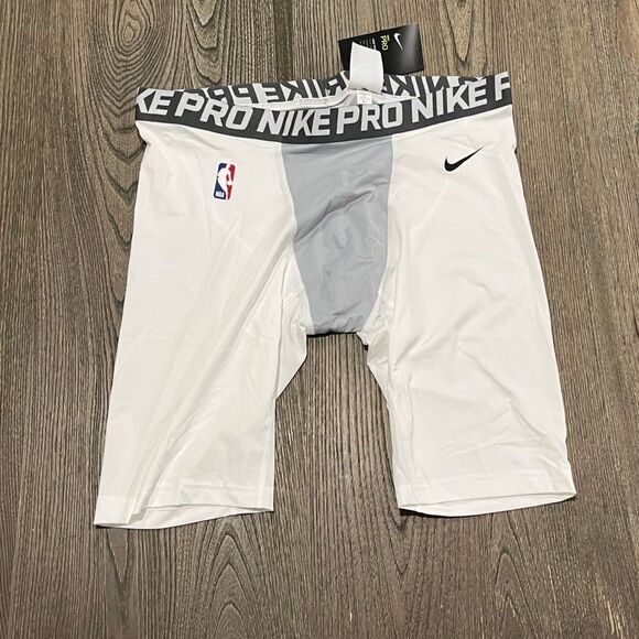 NWT Nike Compression Shorts NBA Dri Fit White Gray Size 3XL - Picture 1 of 4